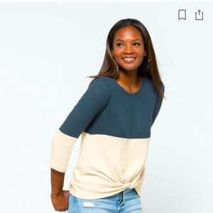 Market & Spruce Samantha Twist Brushed Knit Top